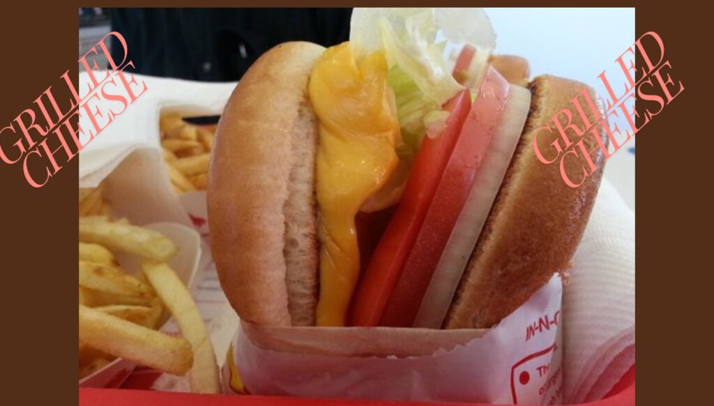 Grilled Cheese Burger with baked bun at in n out.